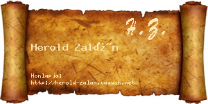 Herold Zalán névjegykártya